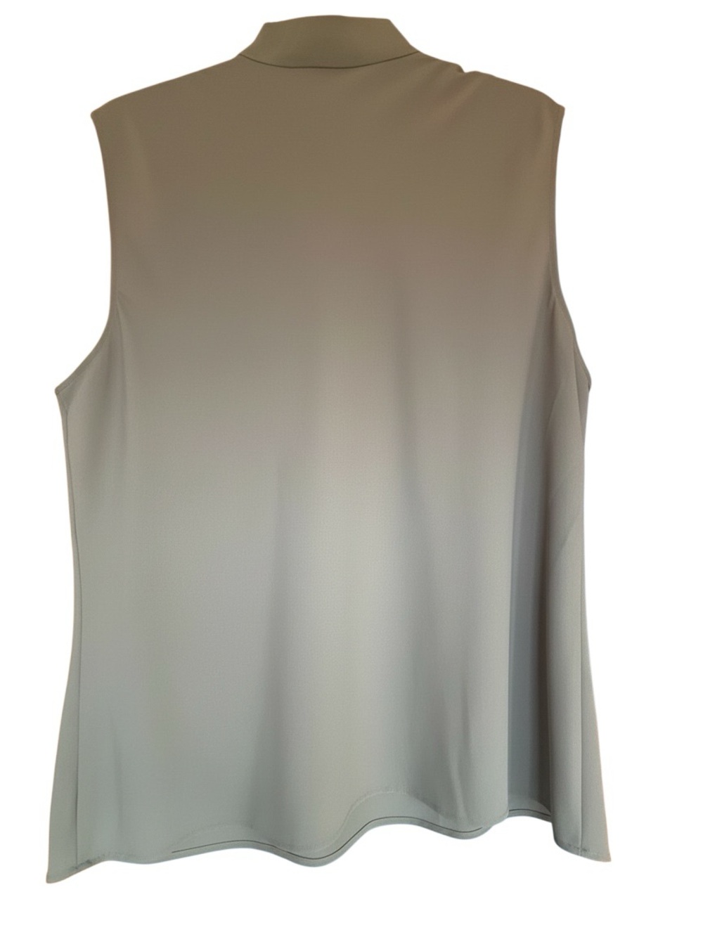 Kasper XL Gray Tie Neck Sleeveless Blouse Career Workwear